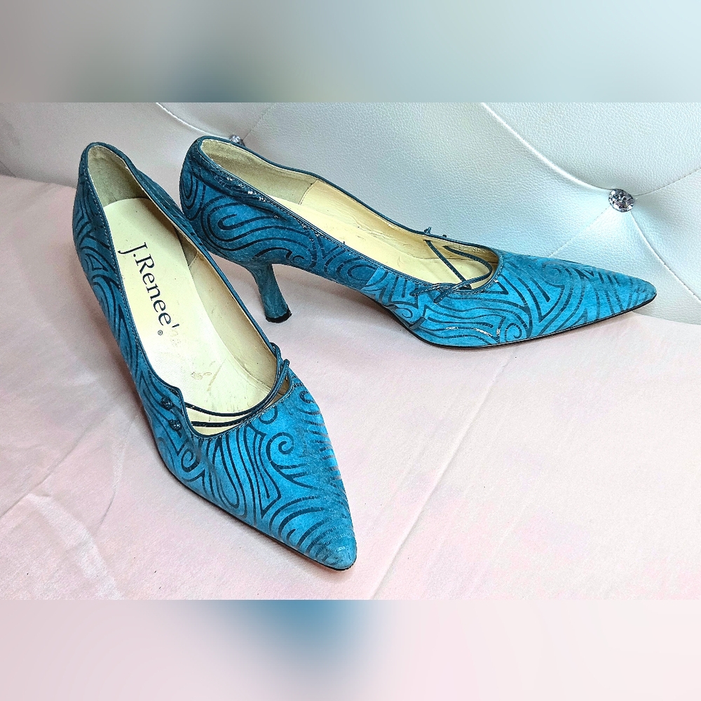 J.Renee Blue Textured Heels